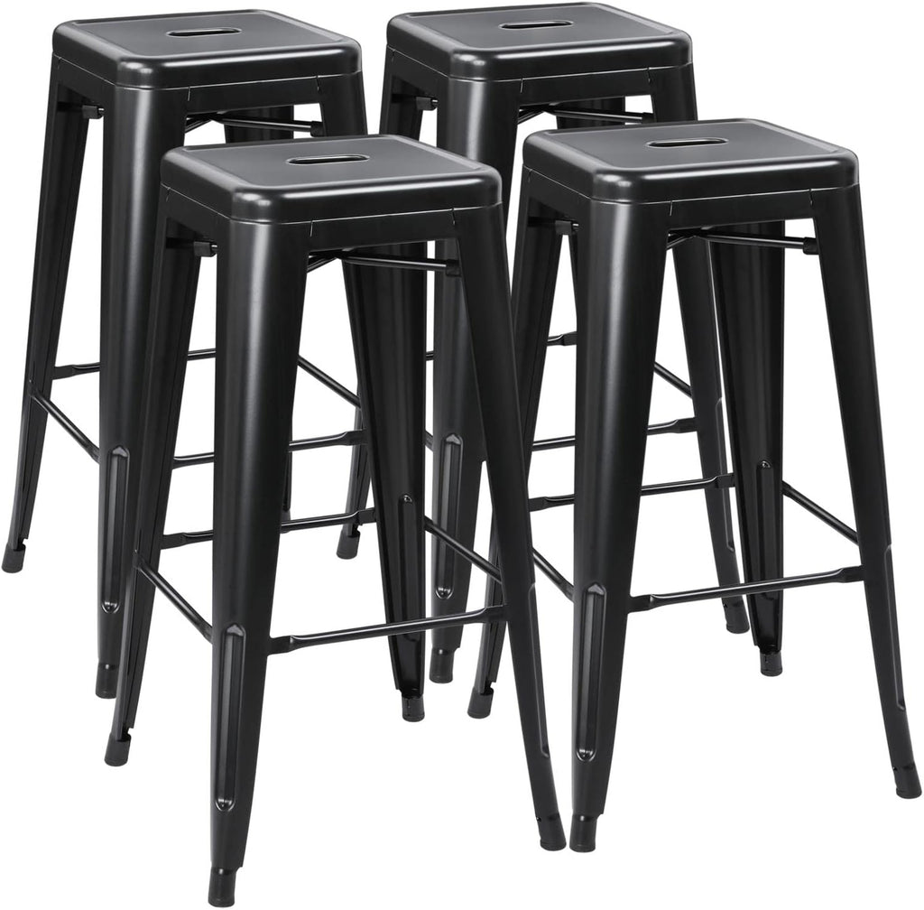 White 30inch Metal Barstools Set of 4 R68337