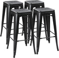 White 30inch Metal Barstools Set of 4 R68337