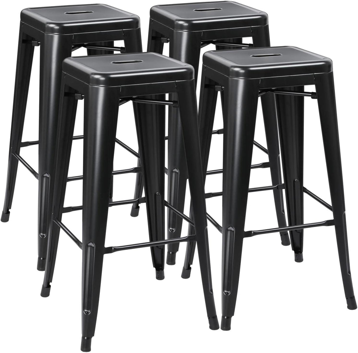 White 30inch Metal Barstools Set of 4 R68337