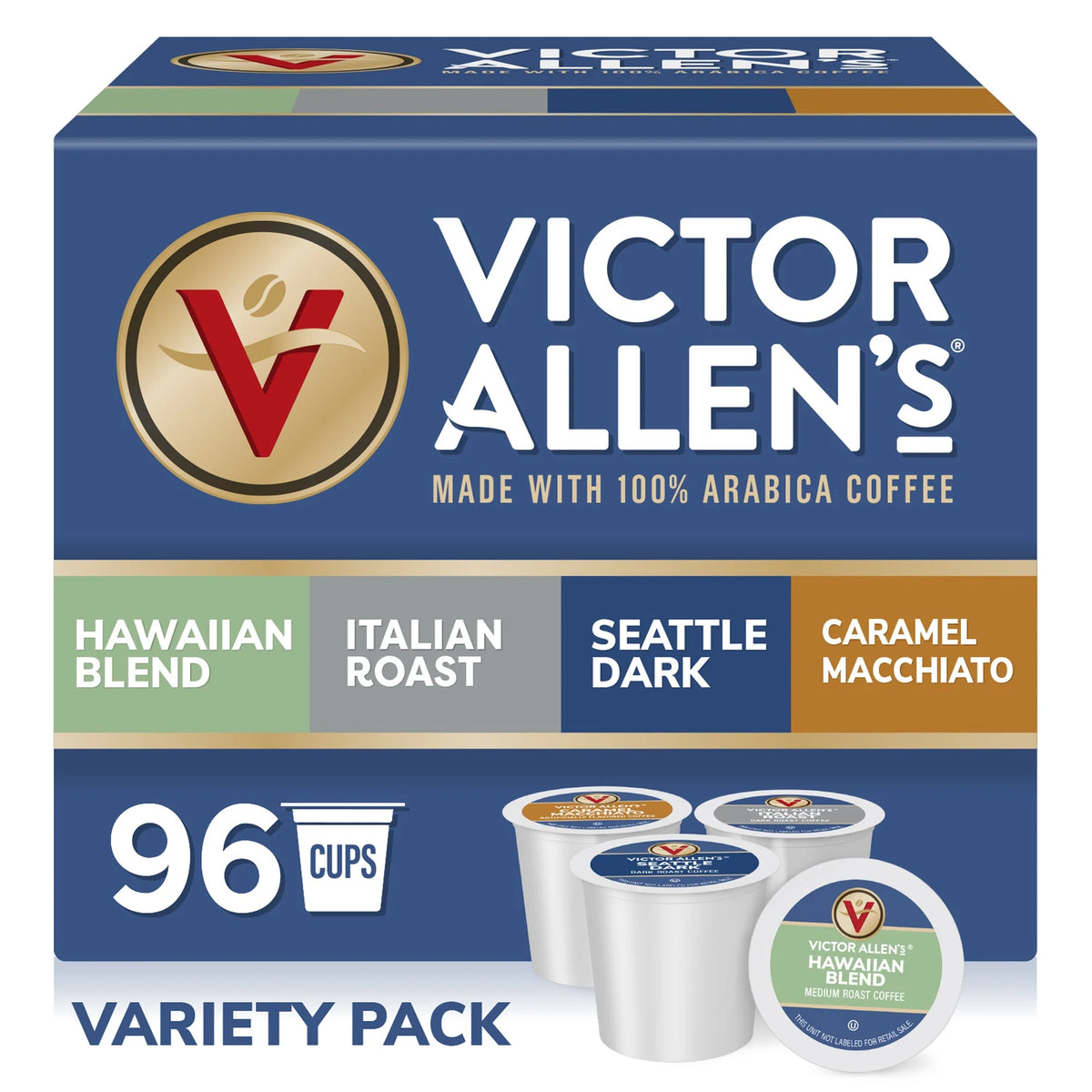 Medium-Dark Roast Coffee Variety Pack, 96 Count Single Serve Coffee Pods F90052