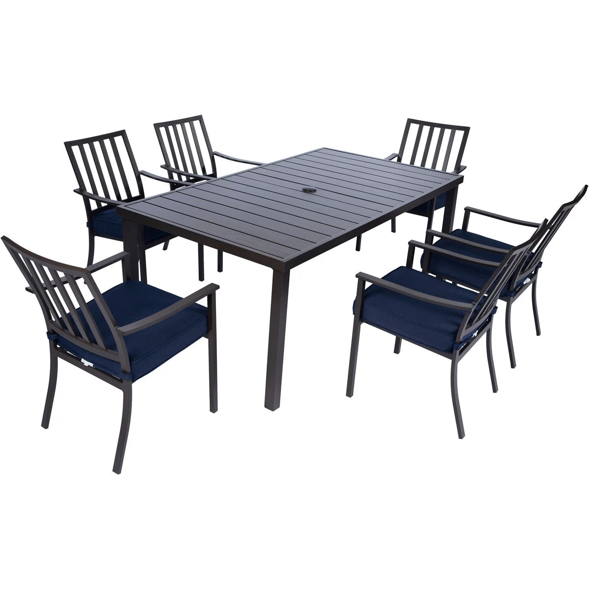 7-Piece Aluminum Patio Dining Set with 6 Chairs and Table P864031