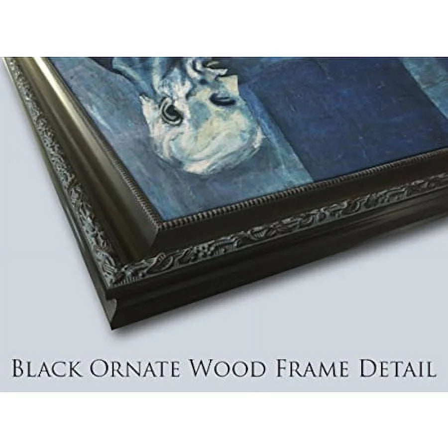 23x32 Black Ornate Wood Framed Art Print B859