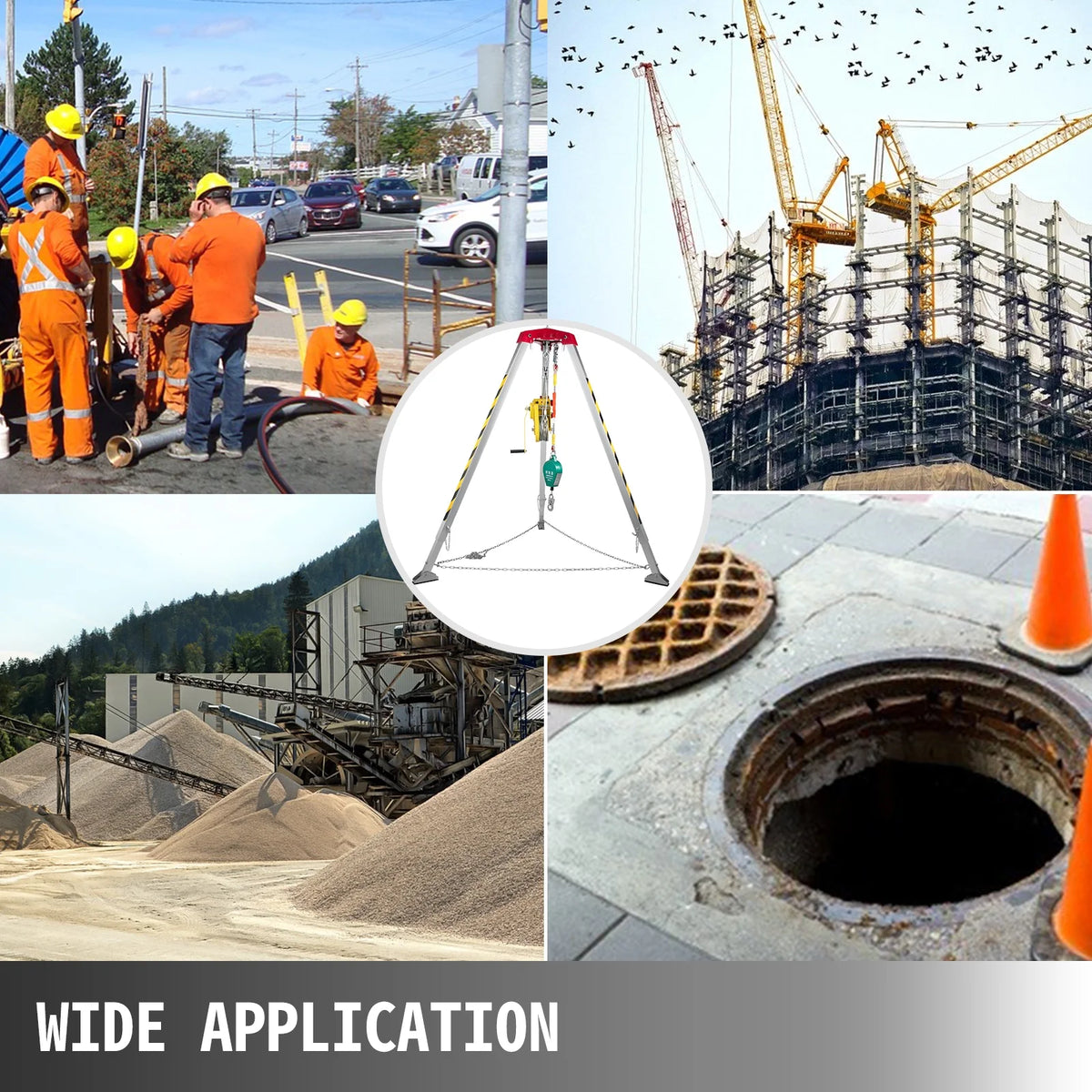 Confined Space Tripod with 1800lbs Winch and 98' Cable M4892
