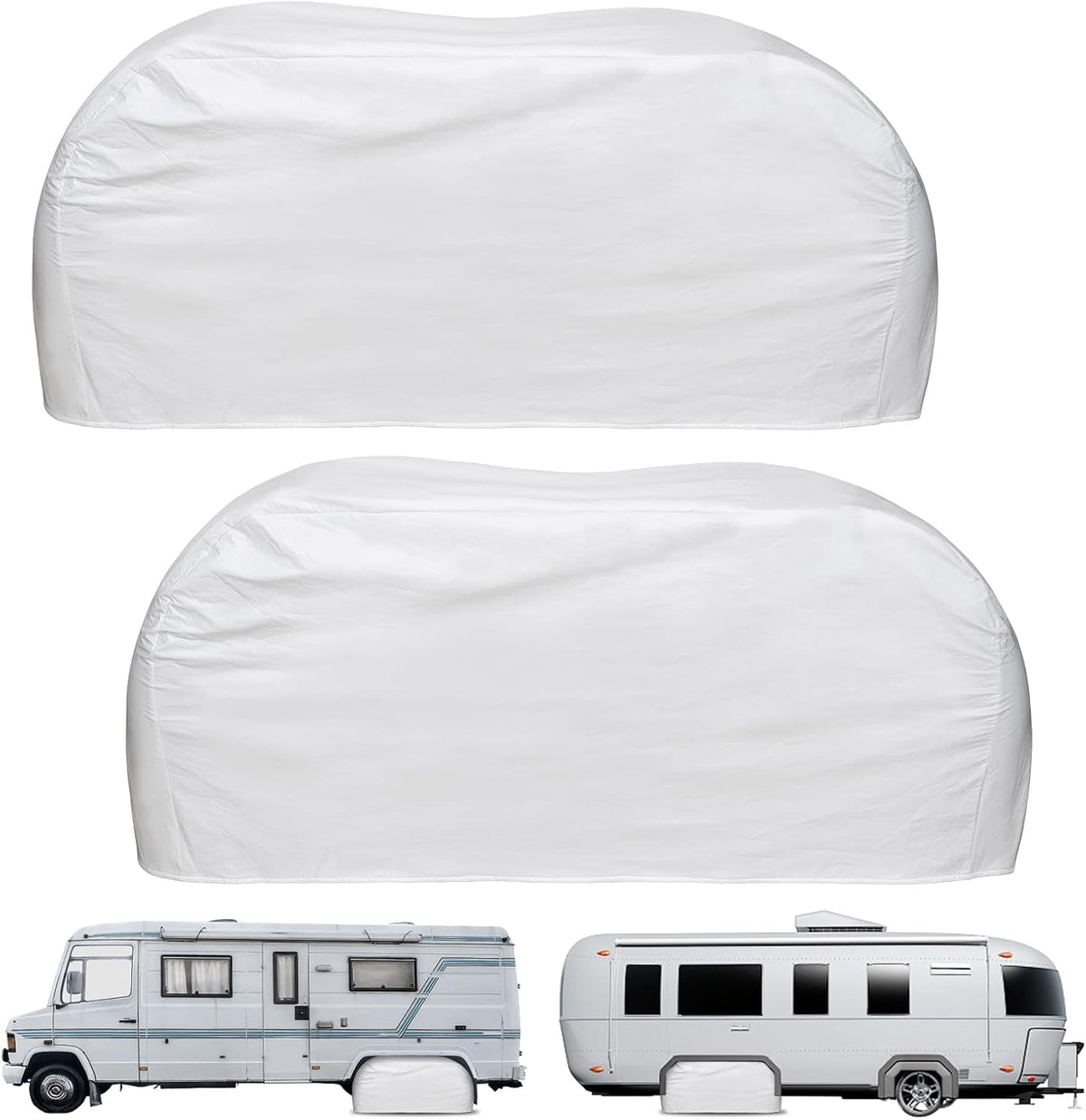 2 Pcs Waterproof Double Wheel Cover for RV Trailer Tires 30" to 32" Black Q37176