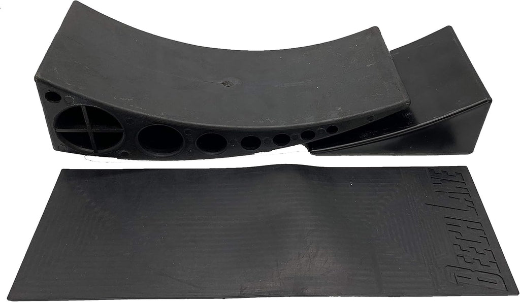 Camper Leveler 1 Pack with Curved Leveler, Chock, and Rubber Grip Mat L9156