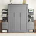 Queen Murphy Bed with LED Lights and Storage Drawers E98653