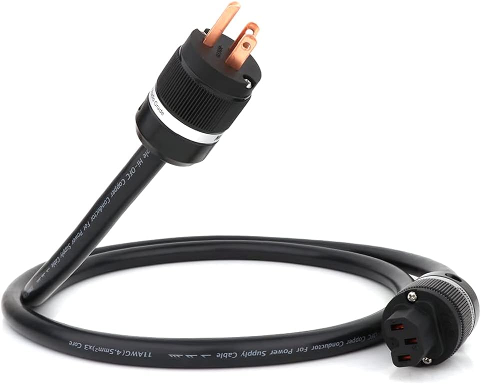 11AWG Pure Copper Power Cord with US Plug and IEC320 C13 Connector 6.6ft Q8809