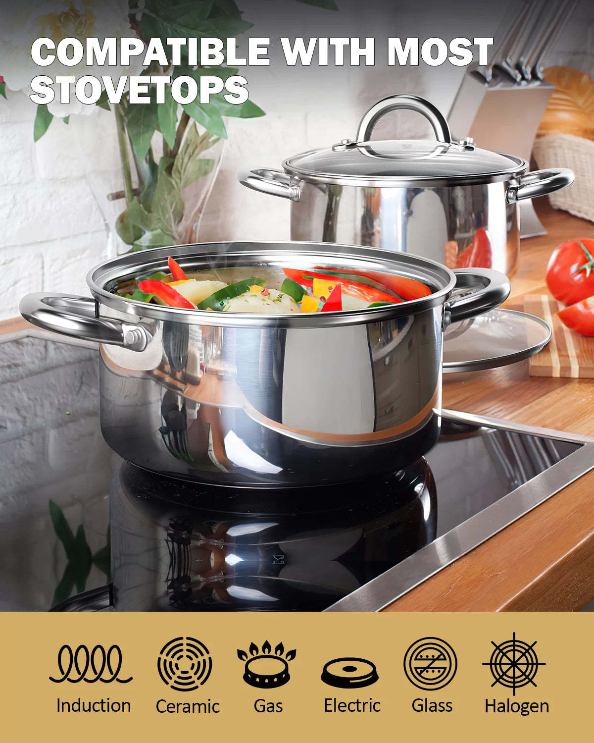 12-Quart Stainless Steel Stockpot with Lid G87970