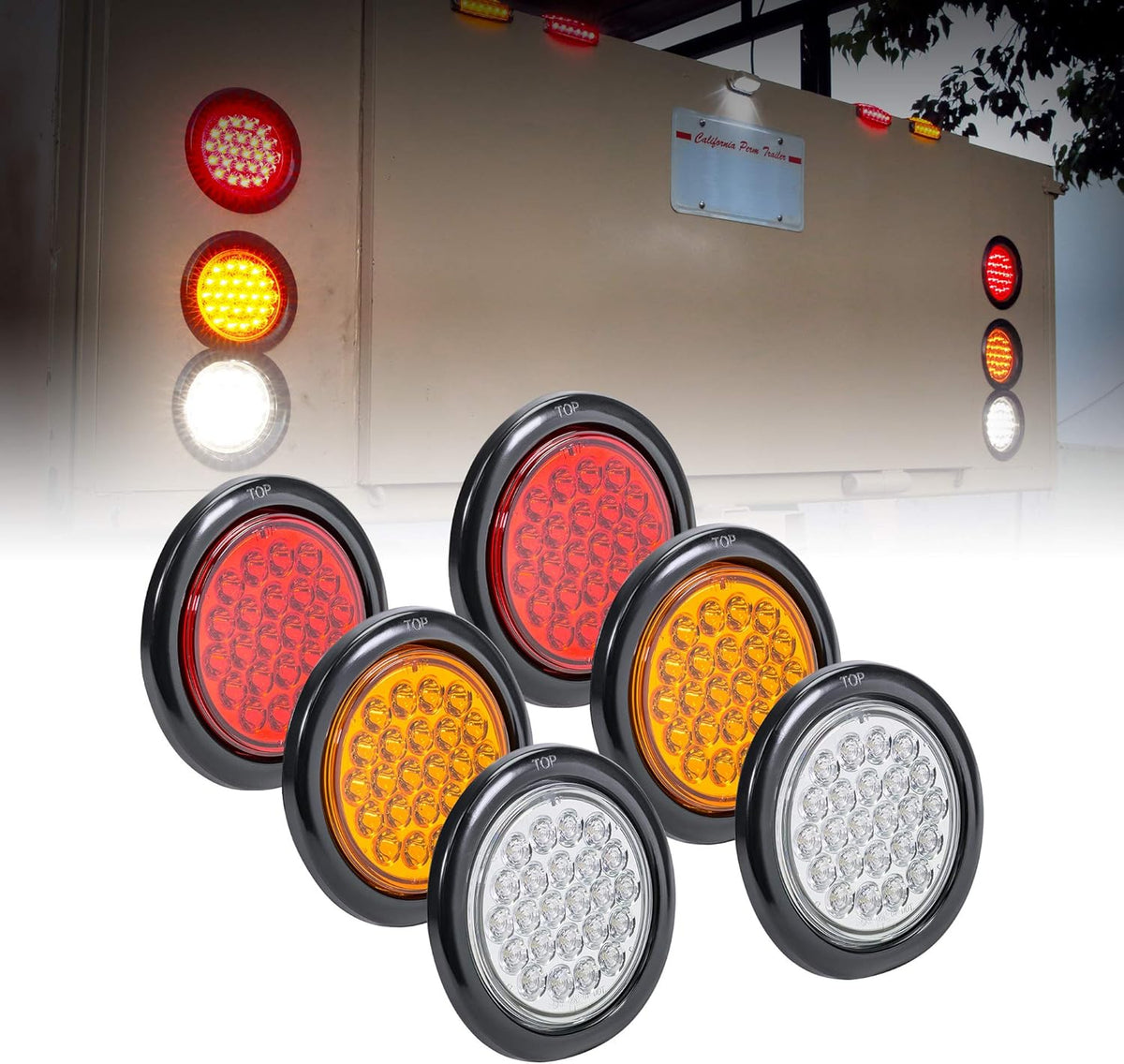4" Round 24 LED Trailer Tail Light Kit N53132