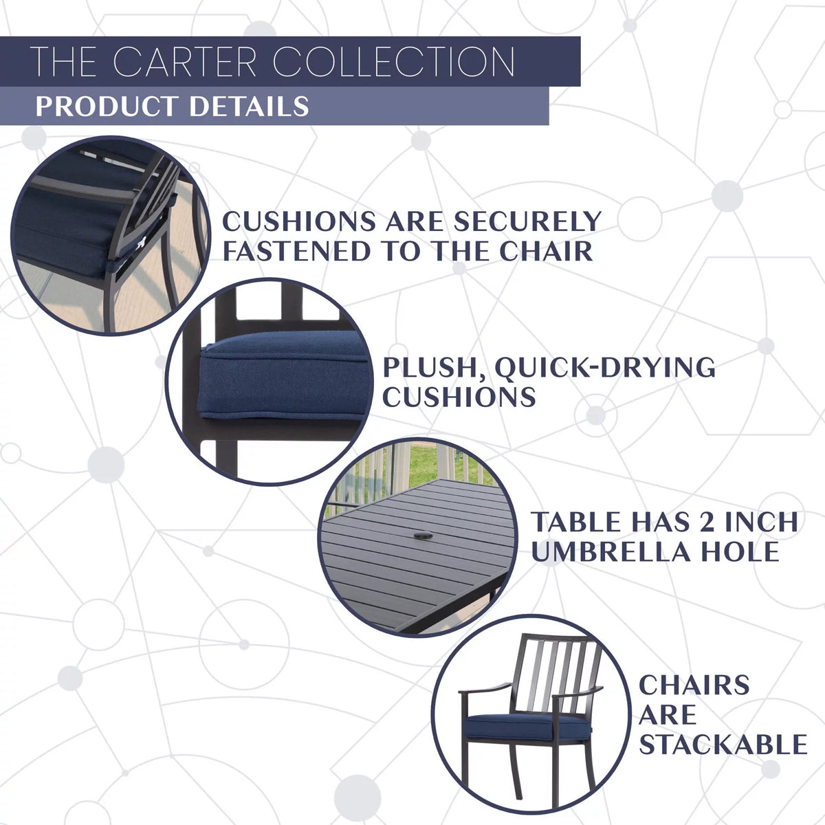7-Piece Aluminum Patio Dining Set with 6 Chairs and Table P864031