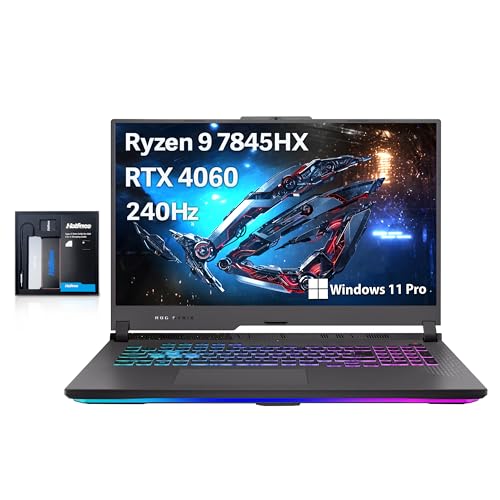 17.3" QHD 240Hz Gaming Laptop, AMD Ryzen 9, 64GB DDR5, 2TB PCIe SSD, NVIDIA GeForce RTX 4060, Gray I92959