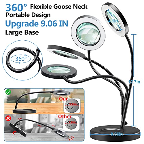10X Magnifying Glass with Light and Stand, White T993