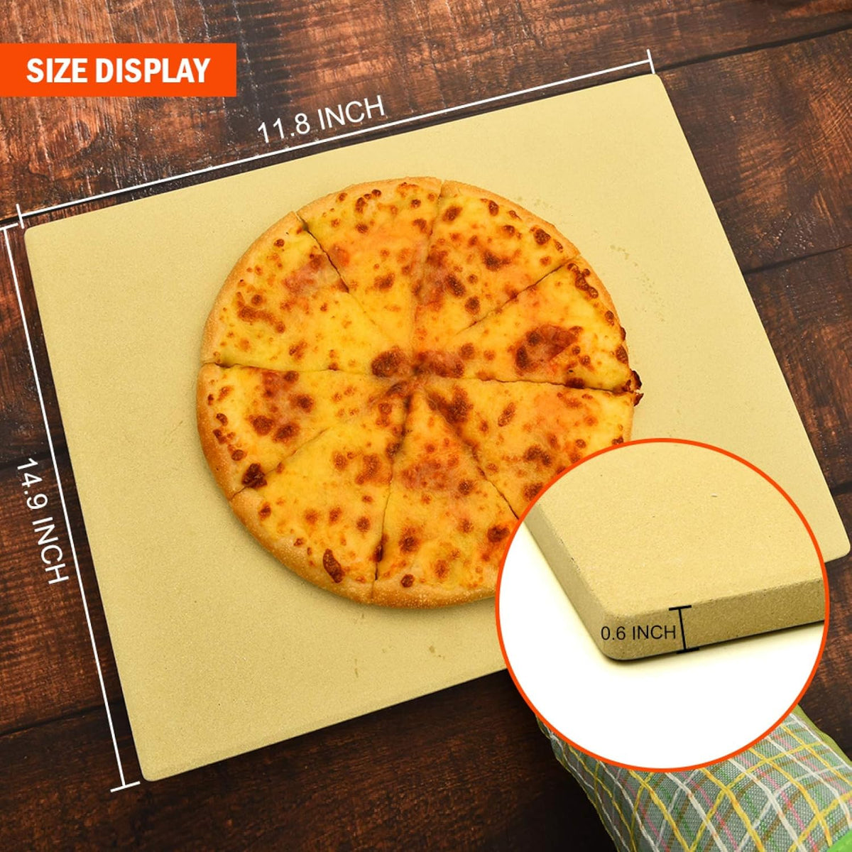 Rectangular Ceramic Baking Stone 15x12 Inch L246