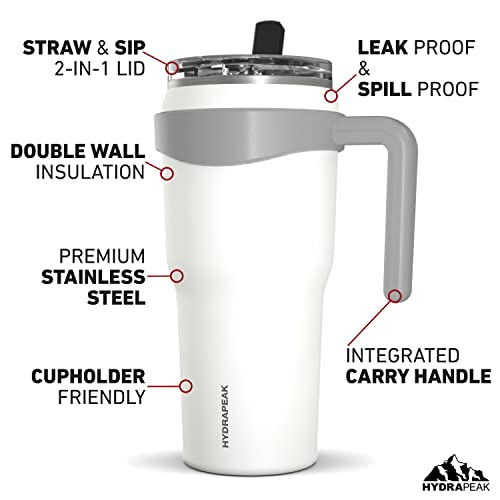 40oz Stainless Steel Double Wall Vacuum Insulated Tumbler With Handle And 2 in 1 Straw Lid H756415