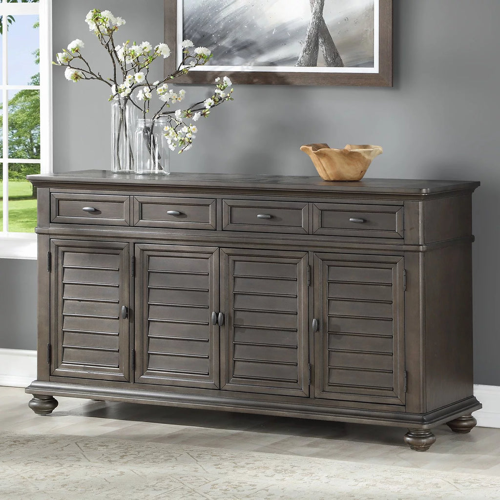 Gray-Brown Server with Wine Storage V53143