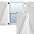 21-1/2x22 x 77x22 PVC Four Board Joined Board and Batten Shutters with Z-Bar, Unfinished (Per Pair) F7684