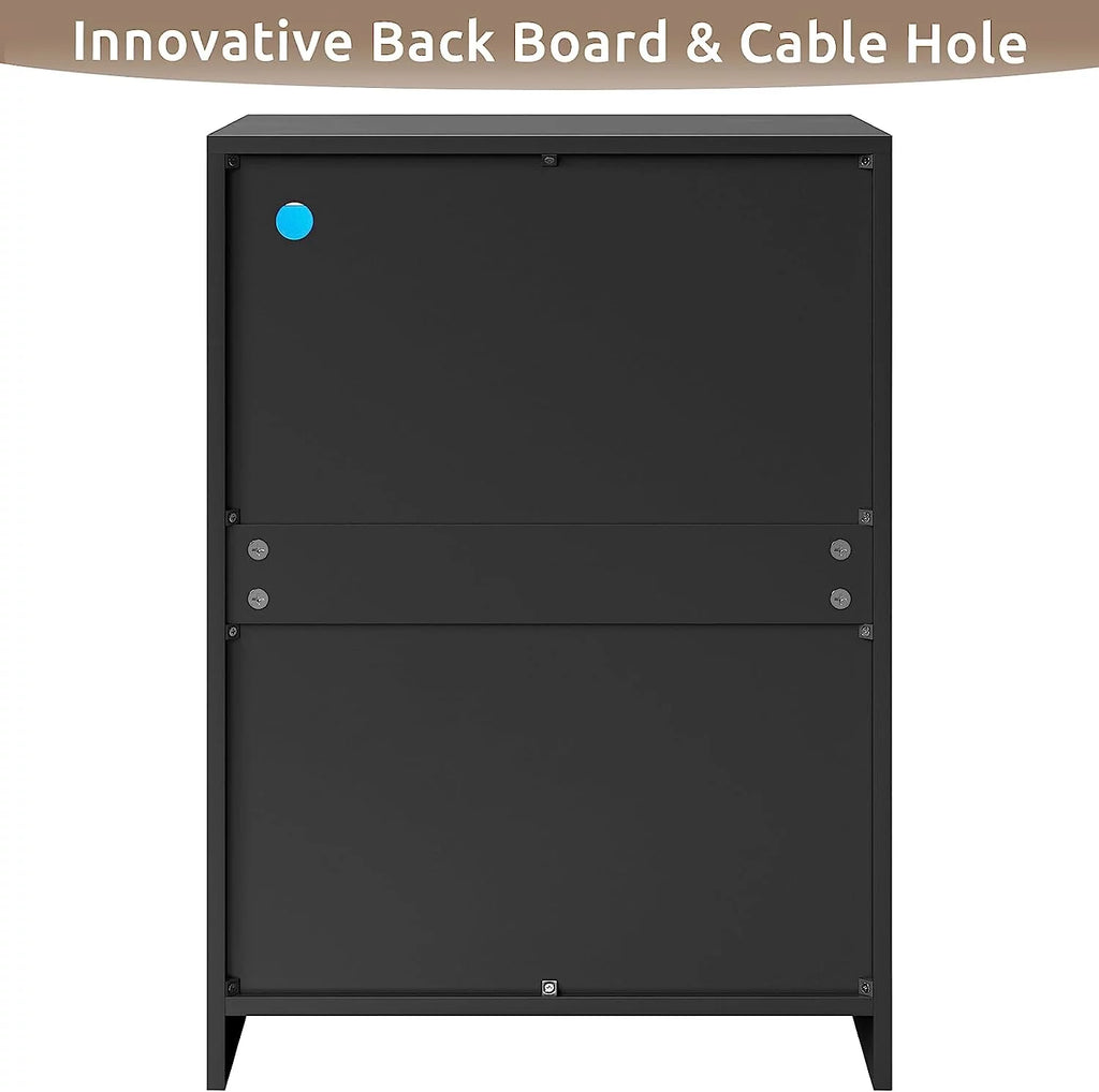 3 Drawers Black Dresser with LED Lights P2239