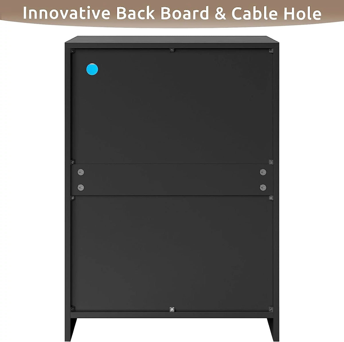 3 Drawers Black Dresser with LED Lights P2239