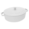 White Cast Iron Shallow Oval Dutch Oven G4637
