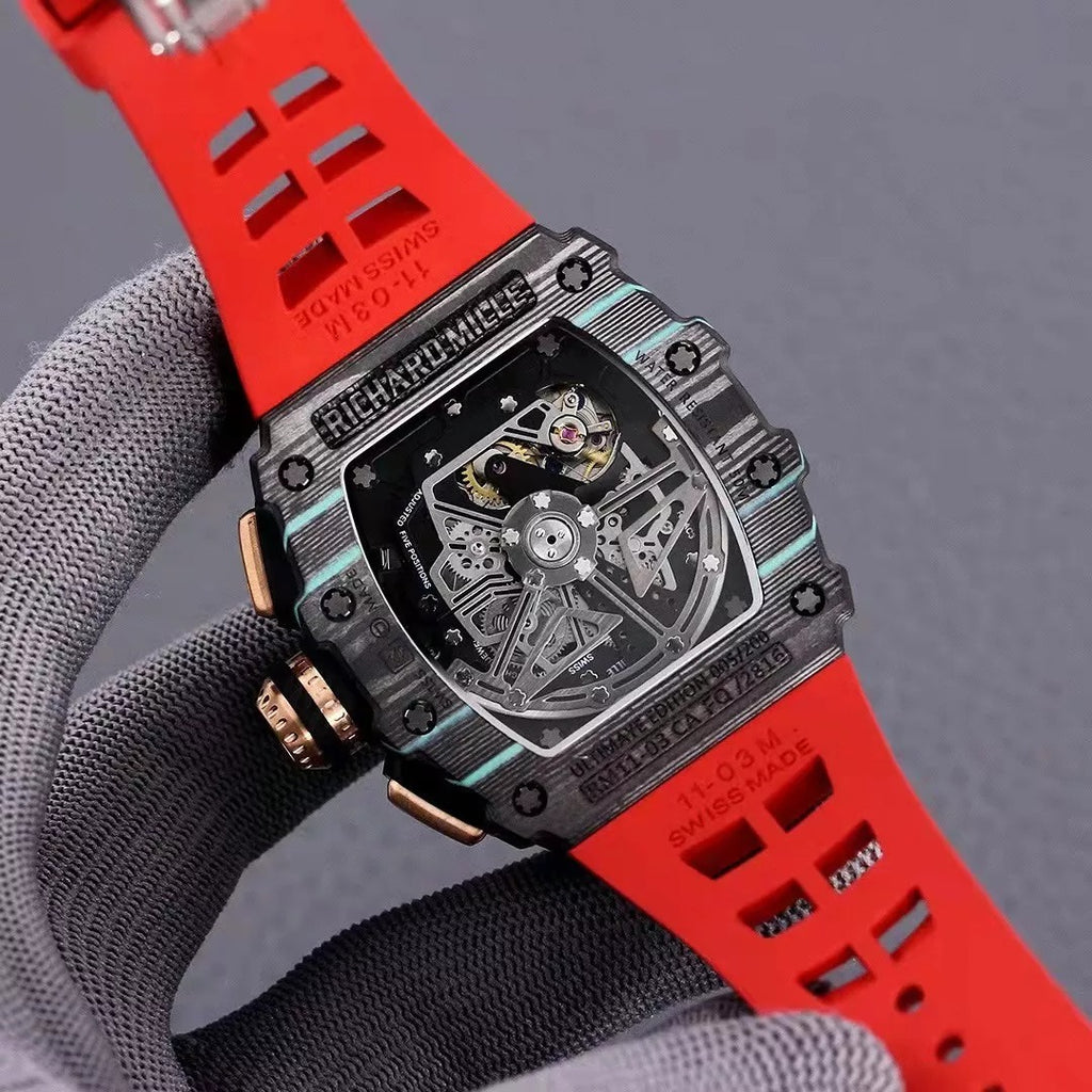 Black Blue Skeleton Dial Watch D221143