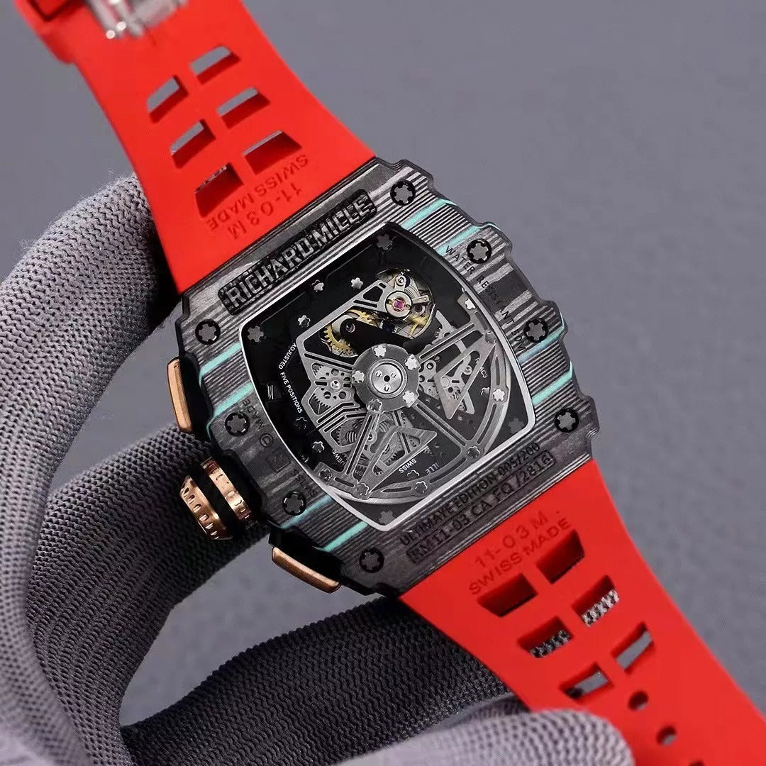 Black Blue Skeleton Dial Watch D221143