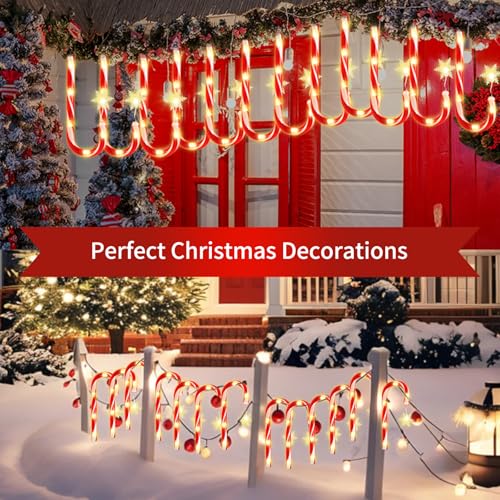 Solar Christmas Candy Cane Lights H435916