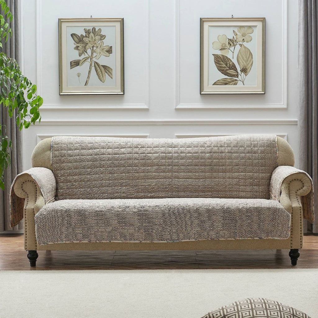 Tan Reversible Sofa Protector H2491