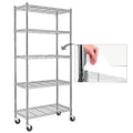 5-Tier Rolling Metal Wire Storage Shelving Unit I6823
