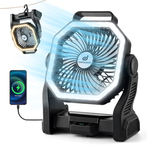 20000mAh Rechargeable Camping Fan with LED Lantern P4705