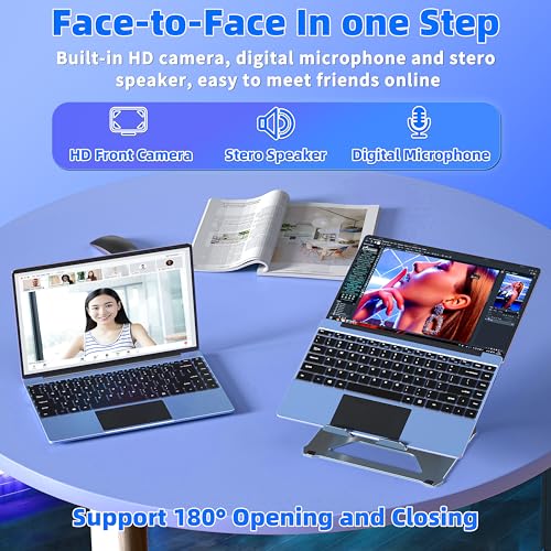 Blue Laptop Computer, Celeron N5105, 16GB RAM, 512G SSD, FHD IPS, Win 11 Pro, Convertible 180° Z158129