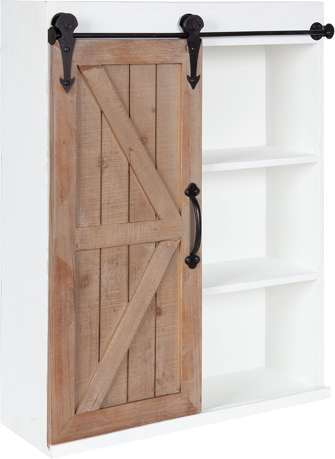 Wood Wall Storage Cabinet with Sliding Barn Door V1150