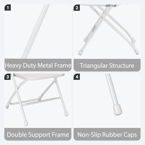 White Plastic Folding Chair with Steel Frame P11489