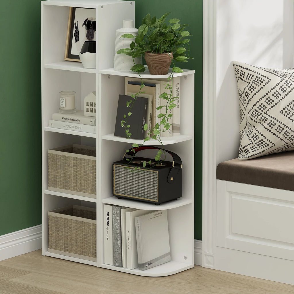 White 3-Tier Corner Open Shelf Bookcase N444542
