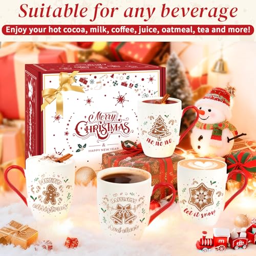 Set of 4 12 oz Ceramic Coffee Mugs V429