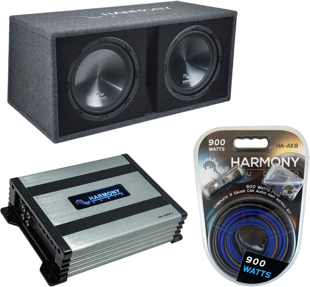 Dual 12 Vented 1200W Sub Box with Amplifier and Amp Kit Q8167