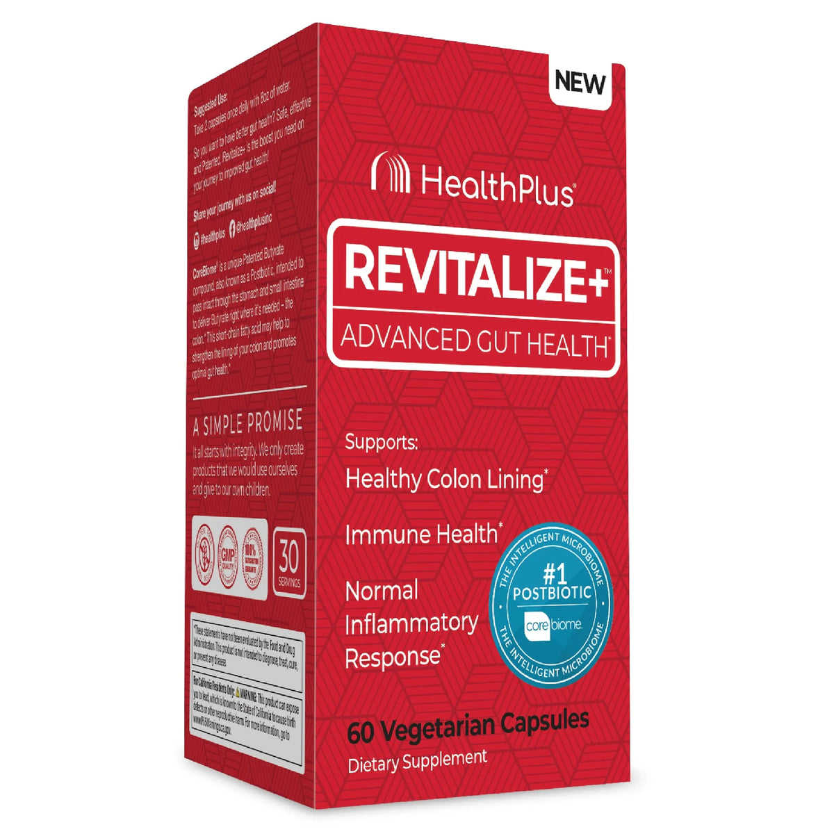 60 Capsules Postbiotics Digestive Health Supplement O44789