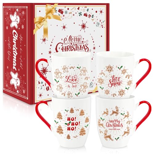 Set of 4 12 oz Ceramic Coffee Mugs V429