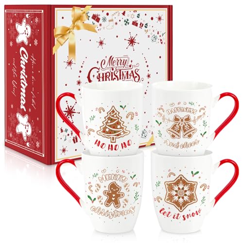 Set of 4 12 oz Ceramic Coffee Mugs V429