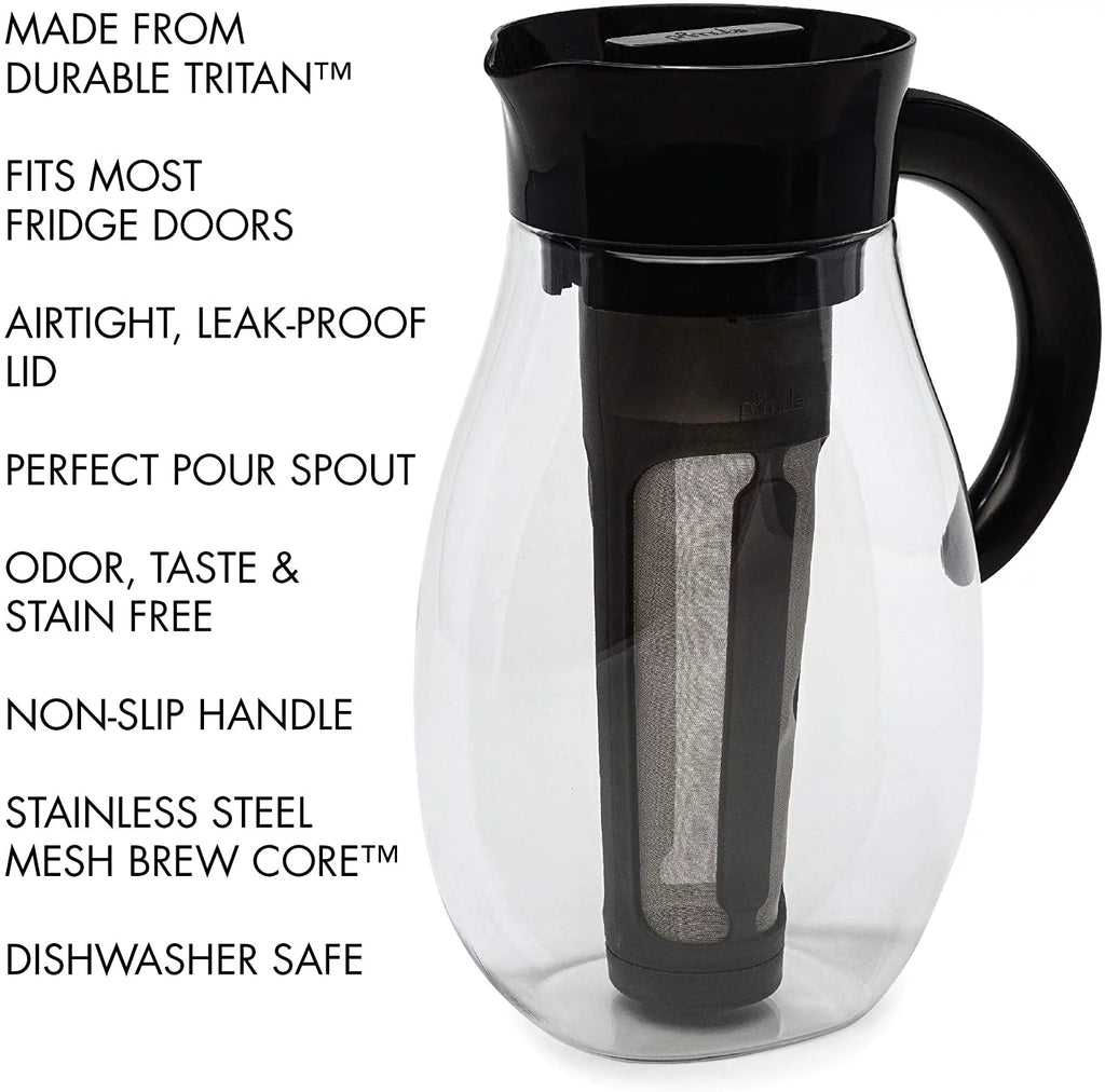 Airtight Cold Brew Coffee or Iced Tea Maker 2.7 Quart Black N86375