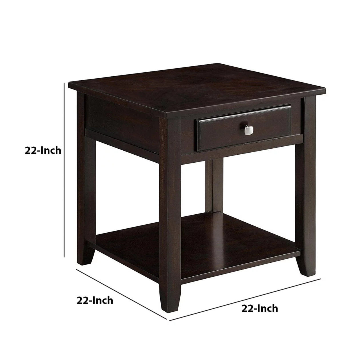 Walnut 1-shelf End Table L107