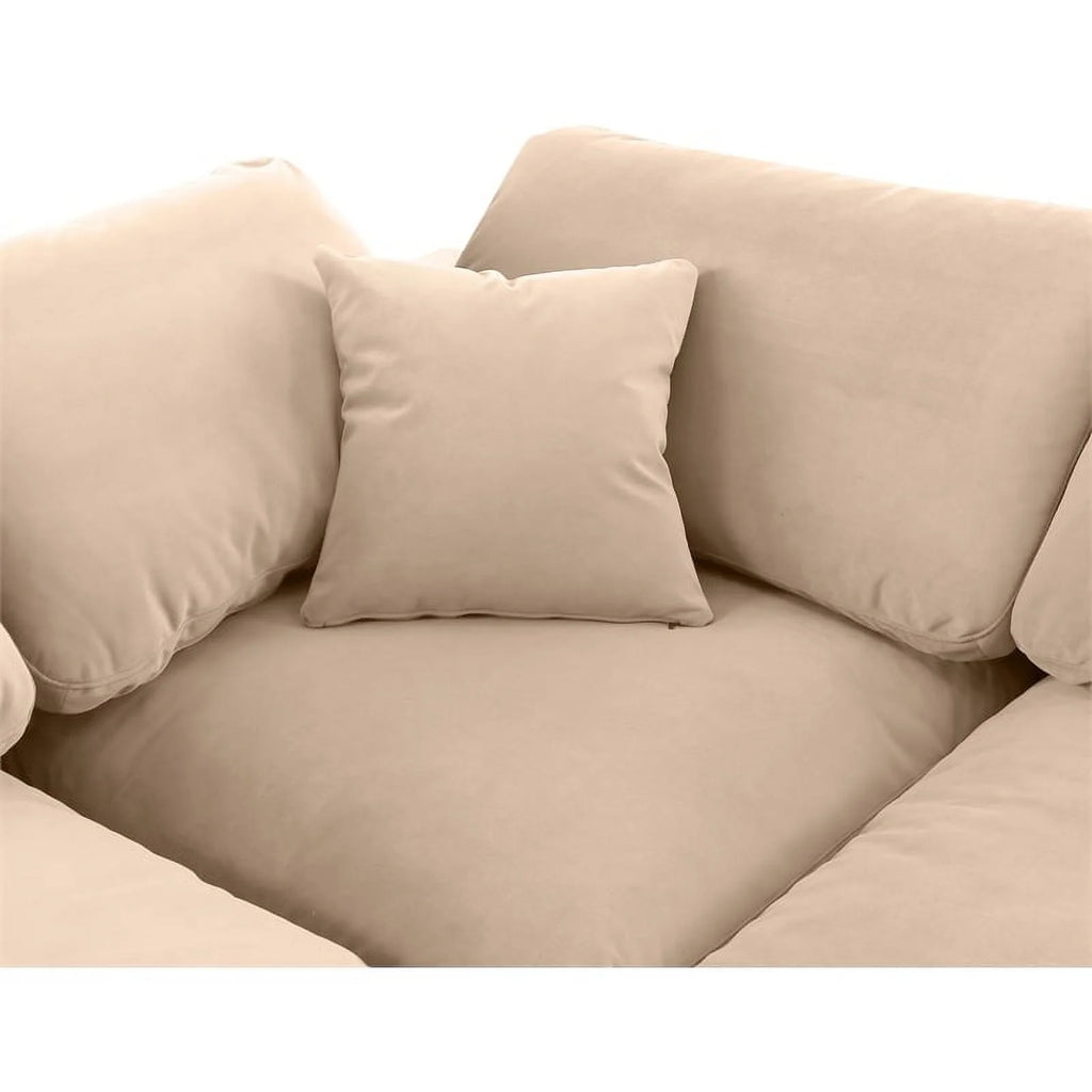 Beige Velvet Modular Sectional R268295