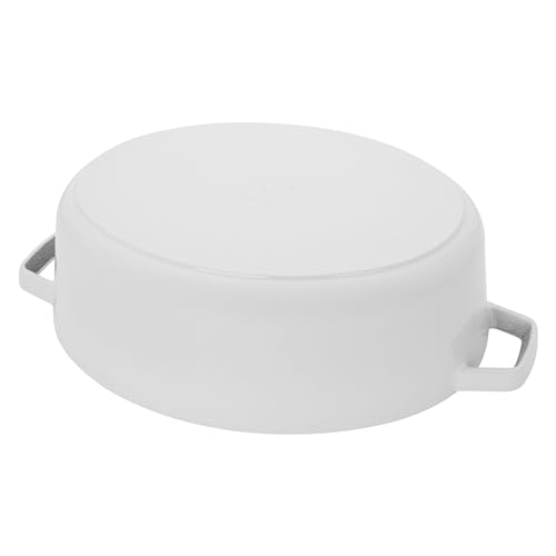 White Cast Iron Shallow Oval Dutch Oven G4637