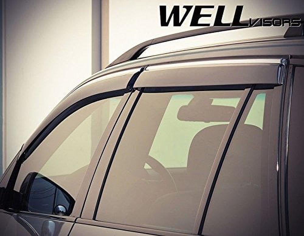 Side Window Wind Deflector Visors with Chrome Trim Q6523