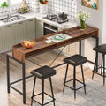 70.87 Inches Long 2-Tier Wood Console Table with Storage Shelves U6398