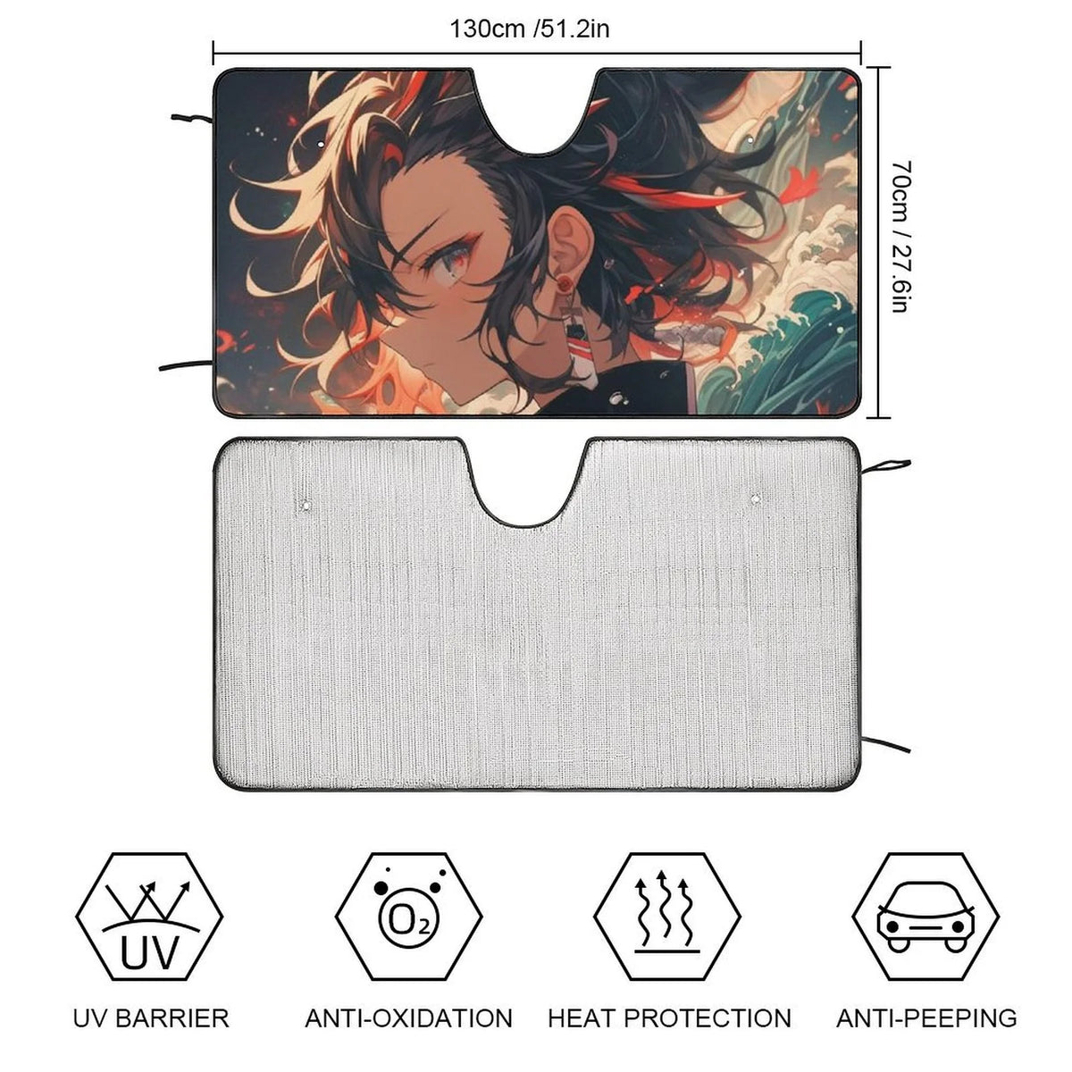 Anime Windshield Sunshade Foldable Reflective Sun Visor Front Window Cover R563