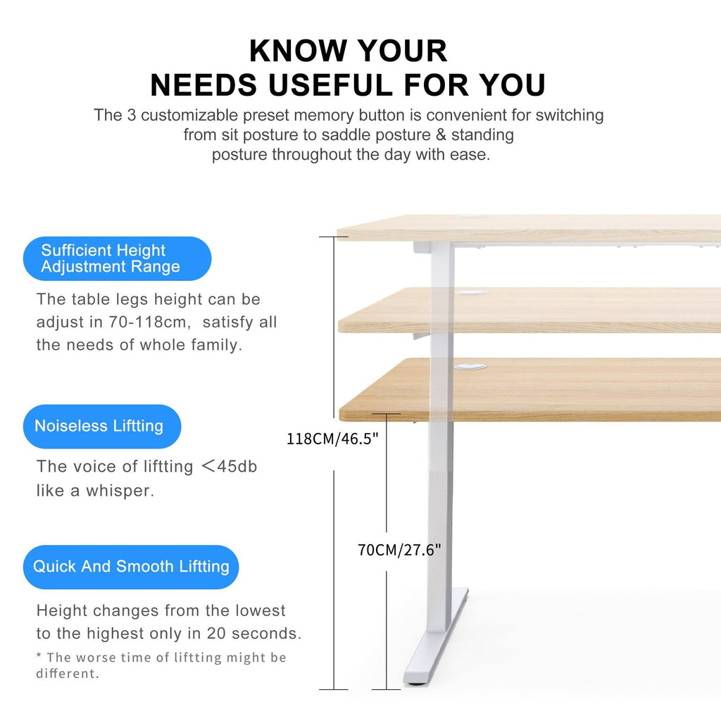 L-Shaped Electric Height Adjustable Standing Desk N391479