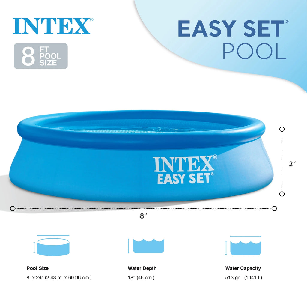 Blue 24 in. x 8 ft. Inflatable Swimming Pool D1576