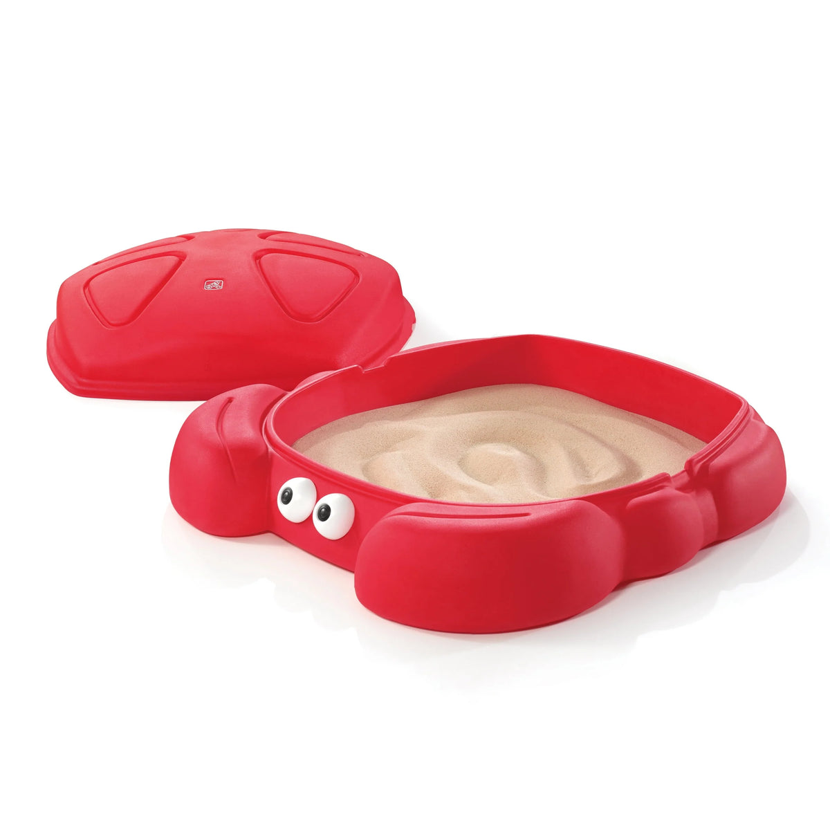 Red Plastic Outdoor Sandbox with Cover Y5337
