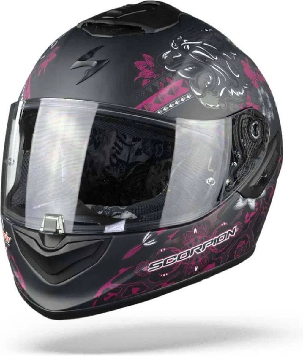 Matt Black Pink Motorcycle Helmet U958317