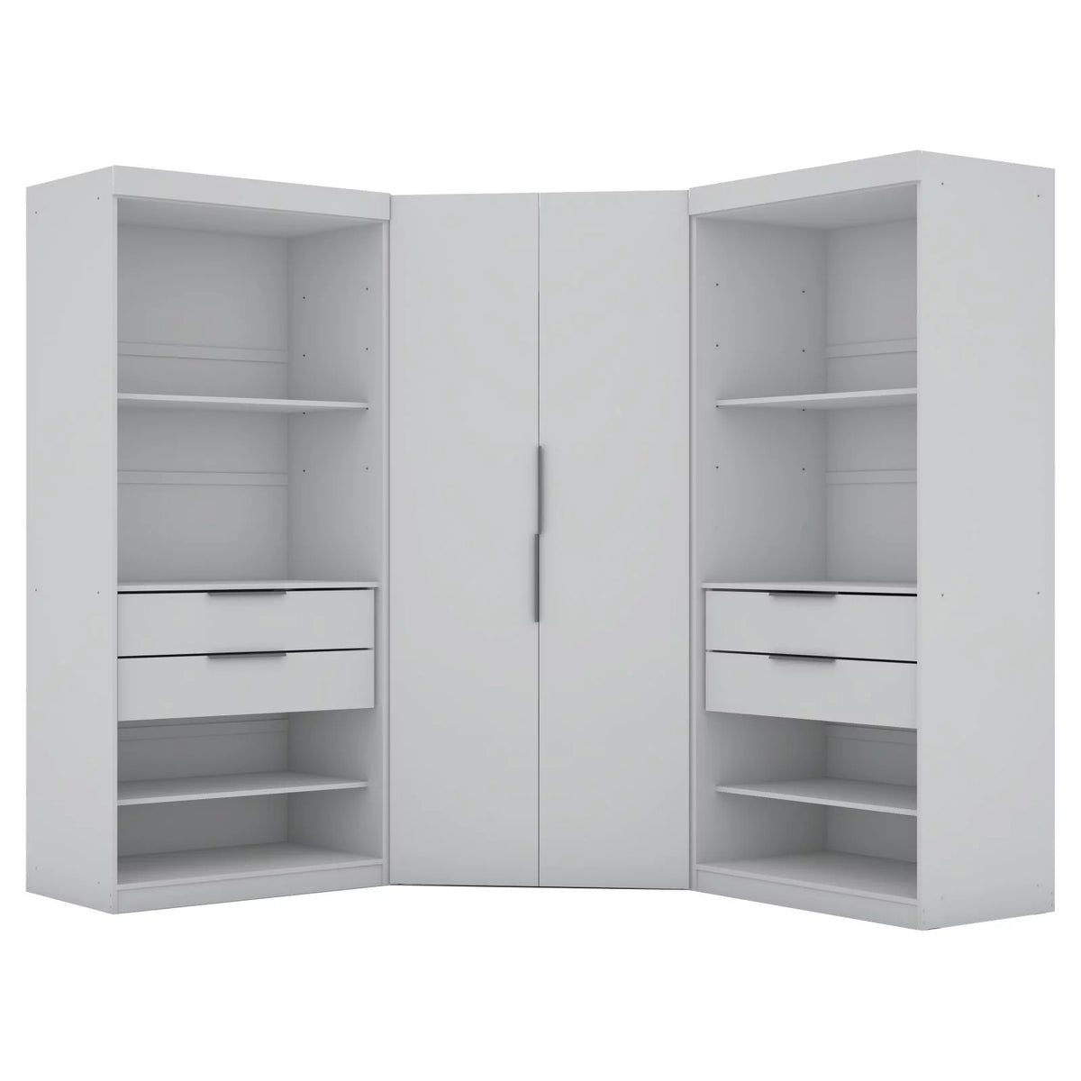 White 4 Drawer Corner Wardrobe Set of 3 Q7457